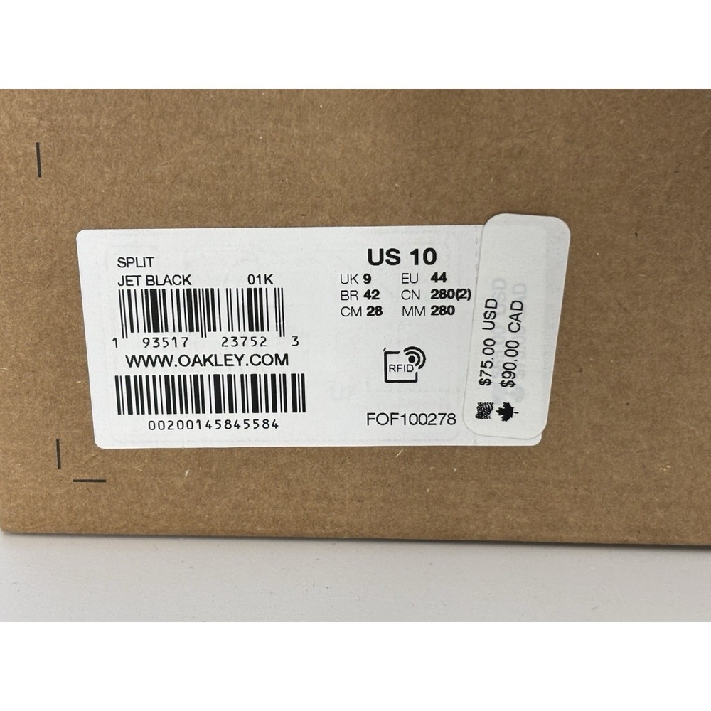Oakley‎ Split Shoe Jet Black FOF100278 Size 10 Men's US New In Box Boat Sneaker - Picture 9 of 10